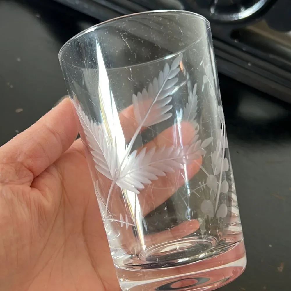 Pottery Barn Etched Glass